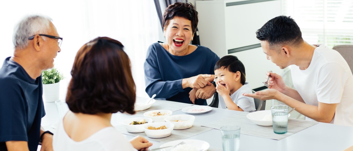 woman laughing with friends